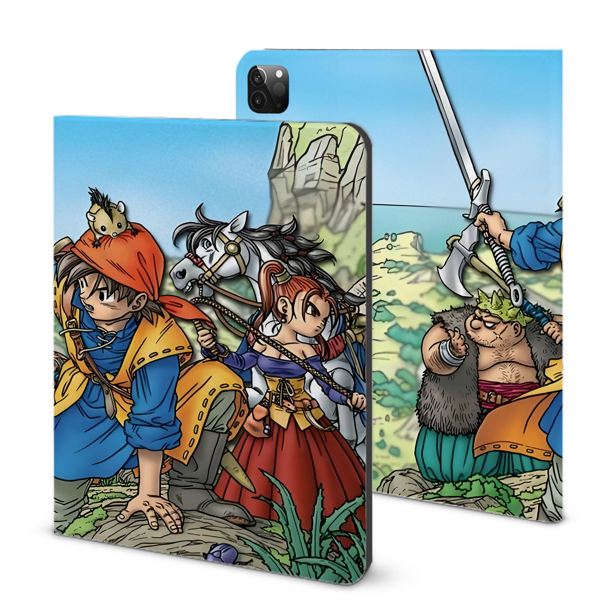 （画像用） ドラゴンクエスト Doragon Kuesuto Dragon Quest IPadケース ペンホルダー付き ブックスタイルデザイン